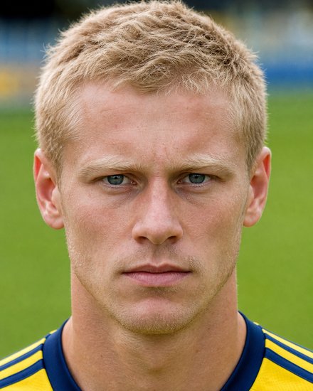 AI-generated footballer face
