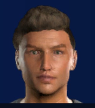 A young Football Manager player's default in-game face — generic and uncanny
